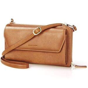 Tan Crossbody wallet purse RFID